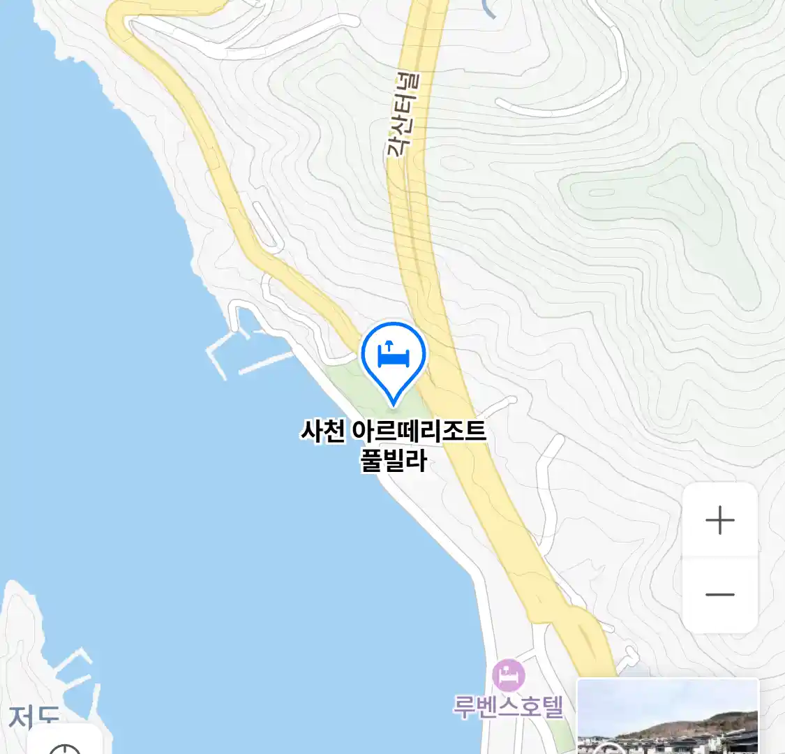 사천 아르떼리조트 풀빌라 위치