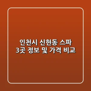 인천시 신현동 스파 3곳 정보 및 가격 비교