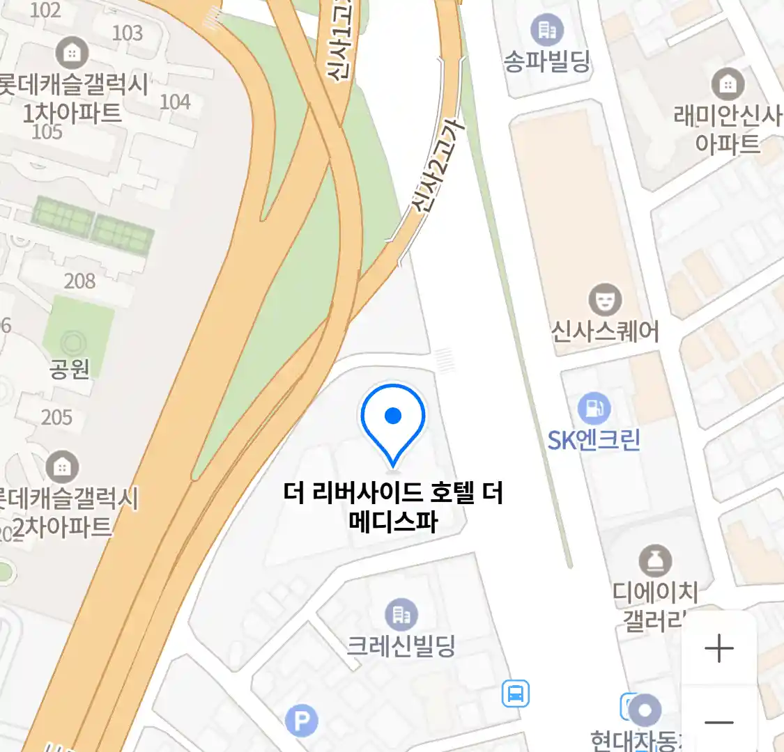 더 리버사이드 호텔 더 메디스파 위치