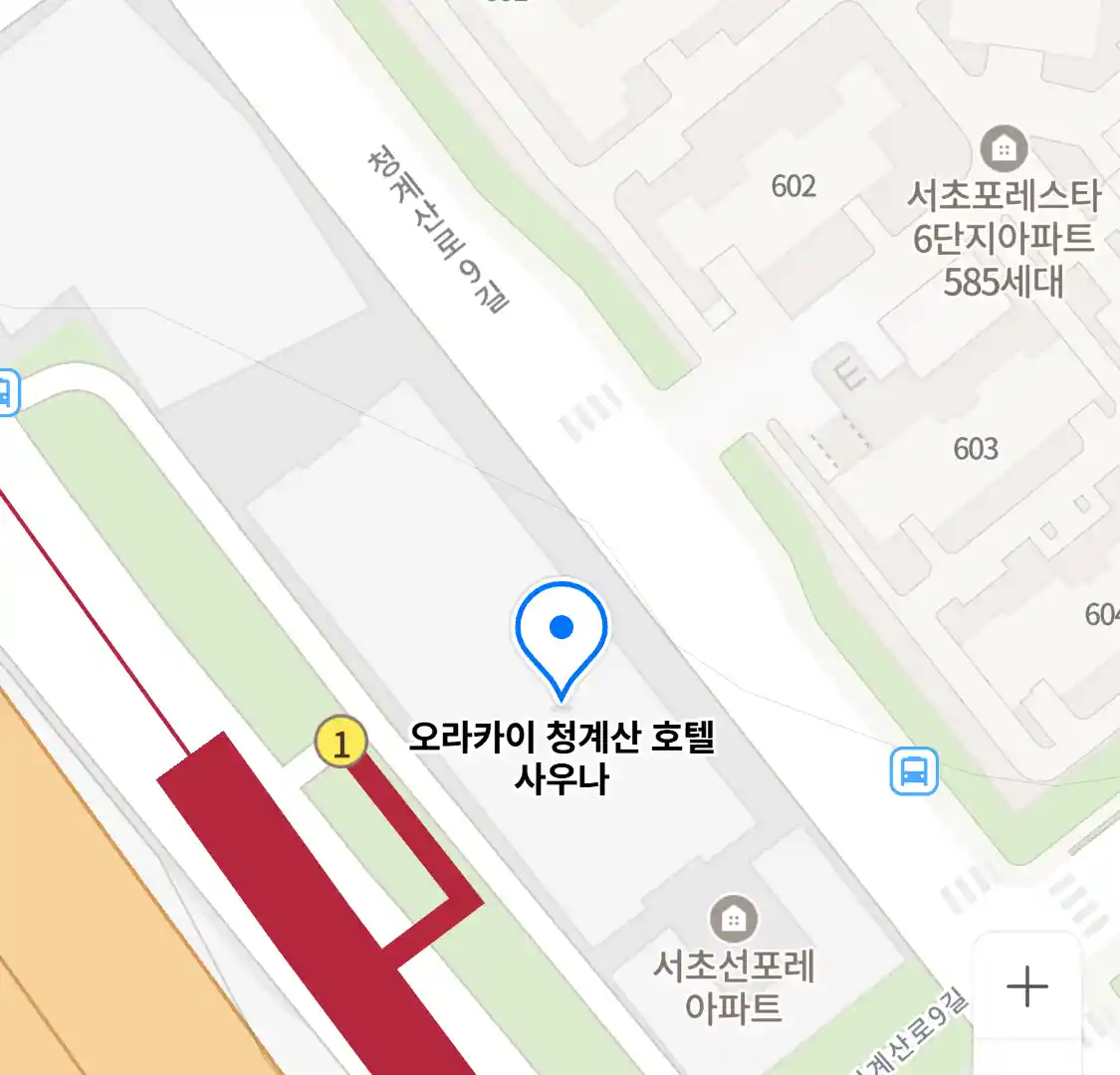 오라카이 청계산 호텔 사우나 위치