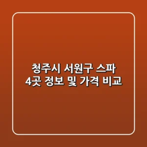 청주시 서원구 스파 4곳 정보 및 가격 비교