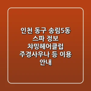 인천 동구 송림5동 스파 정보 - 챠밍헤어클럽, 주경사우나 등 이용 안내