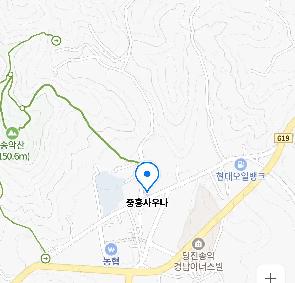 중흥사우나 위치