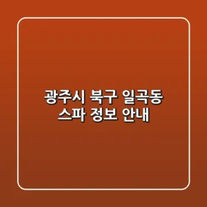광주시 북구 일곡동 스파 정보 안내