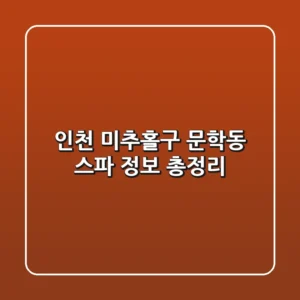 인천 미추홀구 문학동 스파 정보 총정리