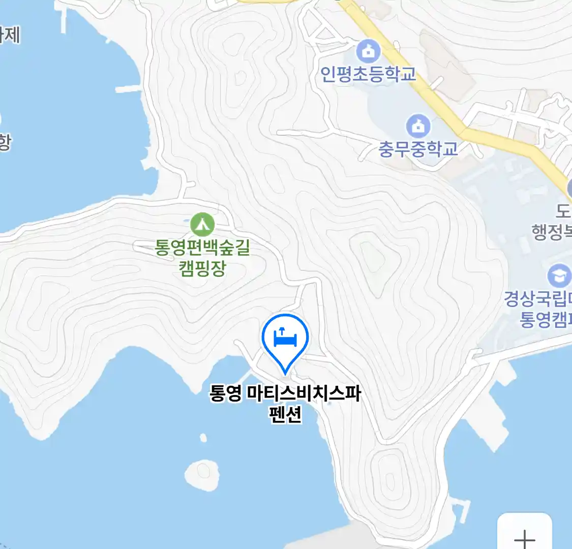 통영 마티스비치스파 펜션 위치