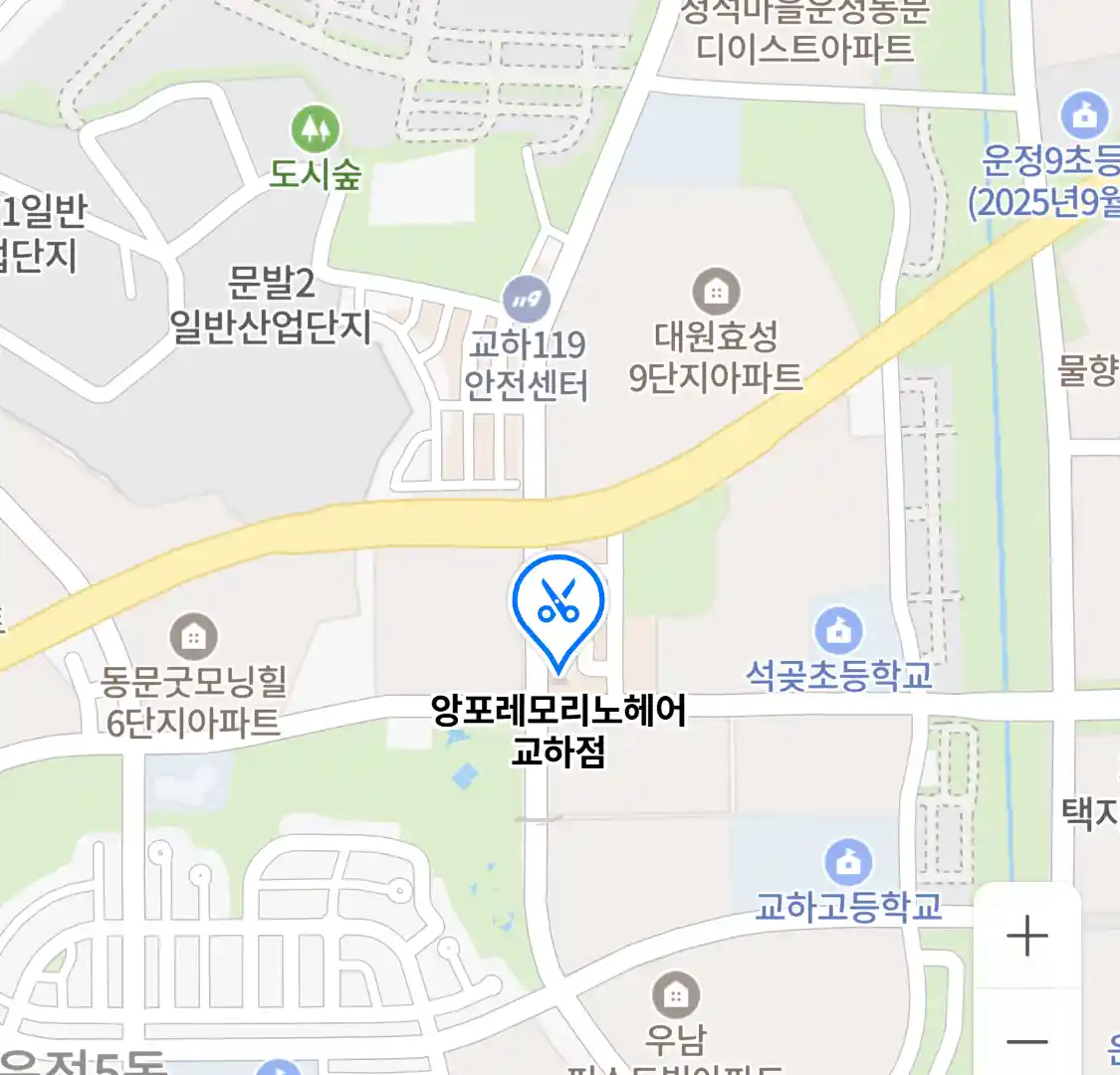 앙포레모리노헤어 교하점 위치